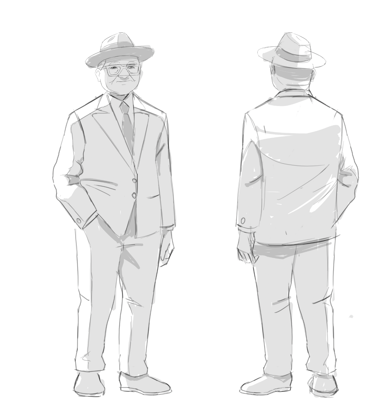 Character turnaround sketch